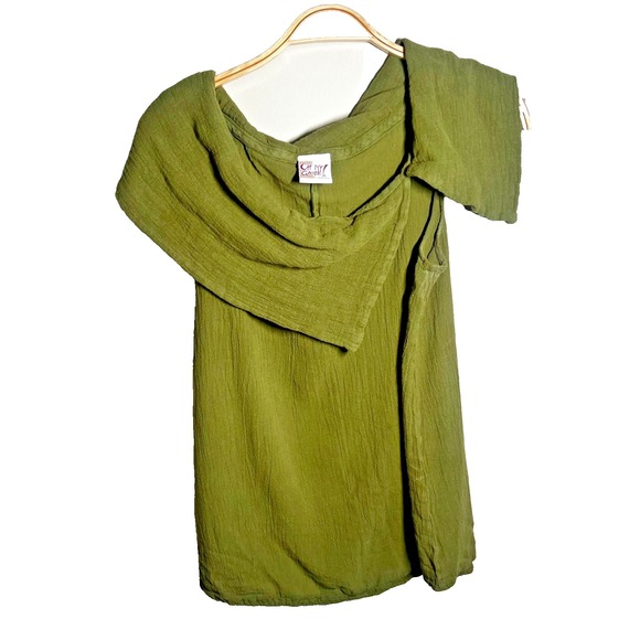 Oh My Gauze! Tops - Oh My Gauze! 1 Asymmetrical Tunic Green Excellent Condition 100% Cotton Bohemian